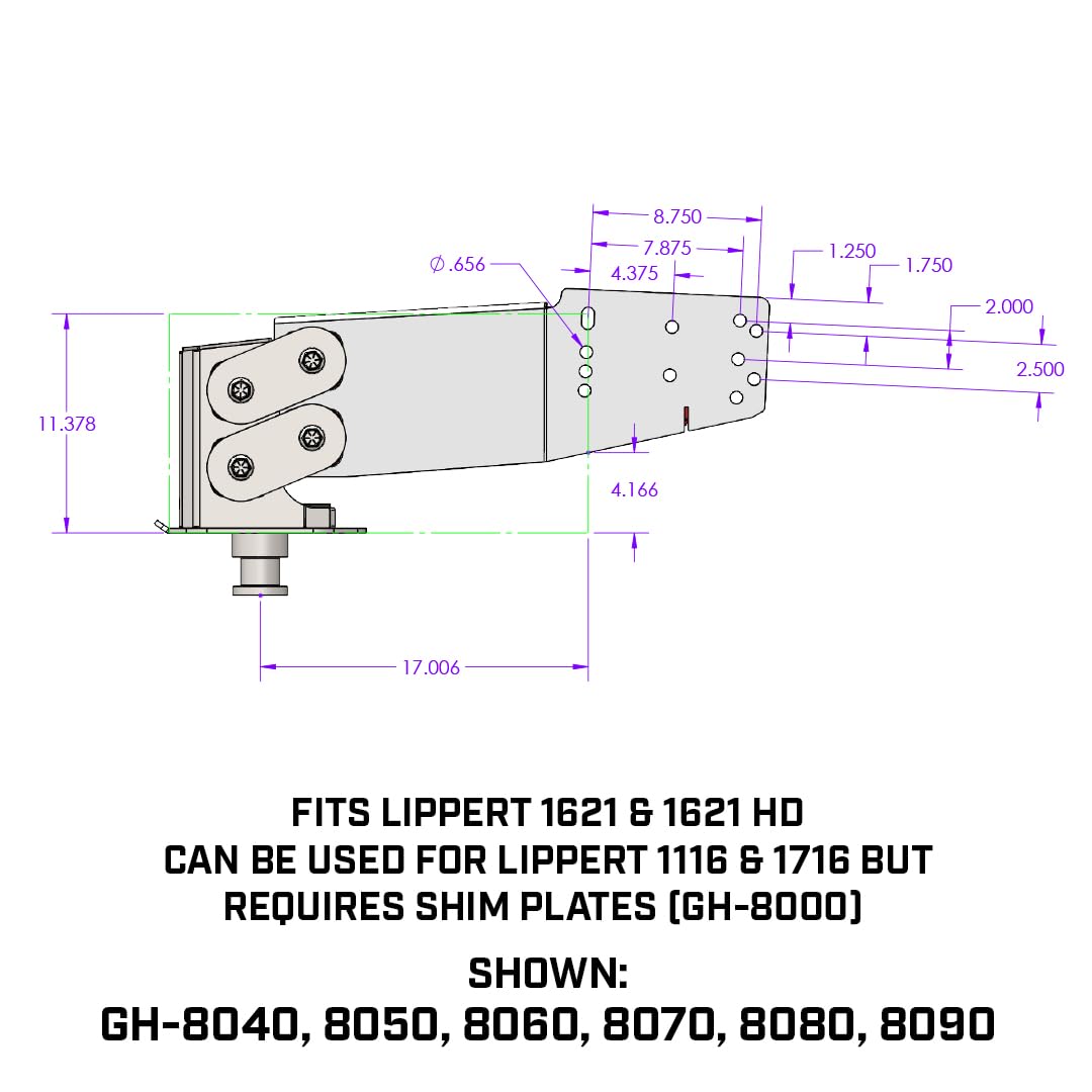 GEN-Y Hitch Fifth Wheel King Pin Box, 2.5K - 4.5K LBS Pin Weight, 30,000 LBS Towing Capacity - Check Fitment Chart