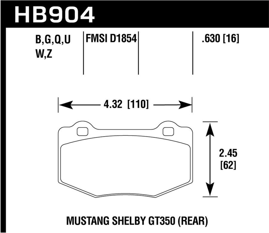 Hawk Performance HPS 5.0 HB904B.630 Street Brake Pads