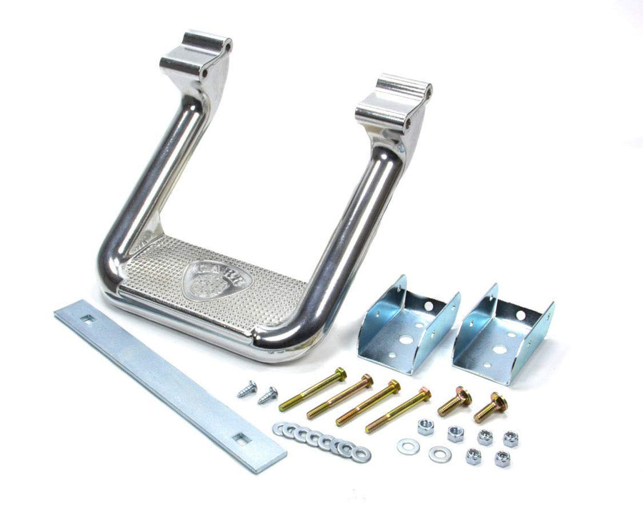 Hoop II Carrs Step Bars, Mount Kit Included, Aluminum, Polished, Compatible with Ford Fullsize Truck 1981-98, Each