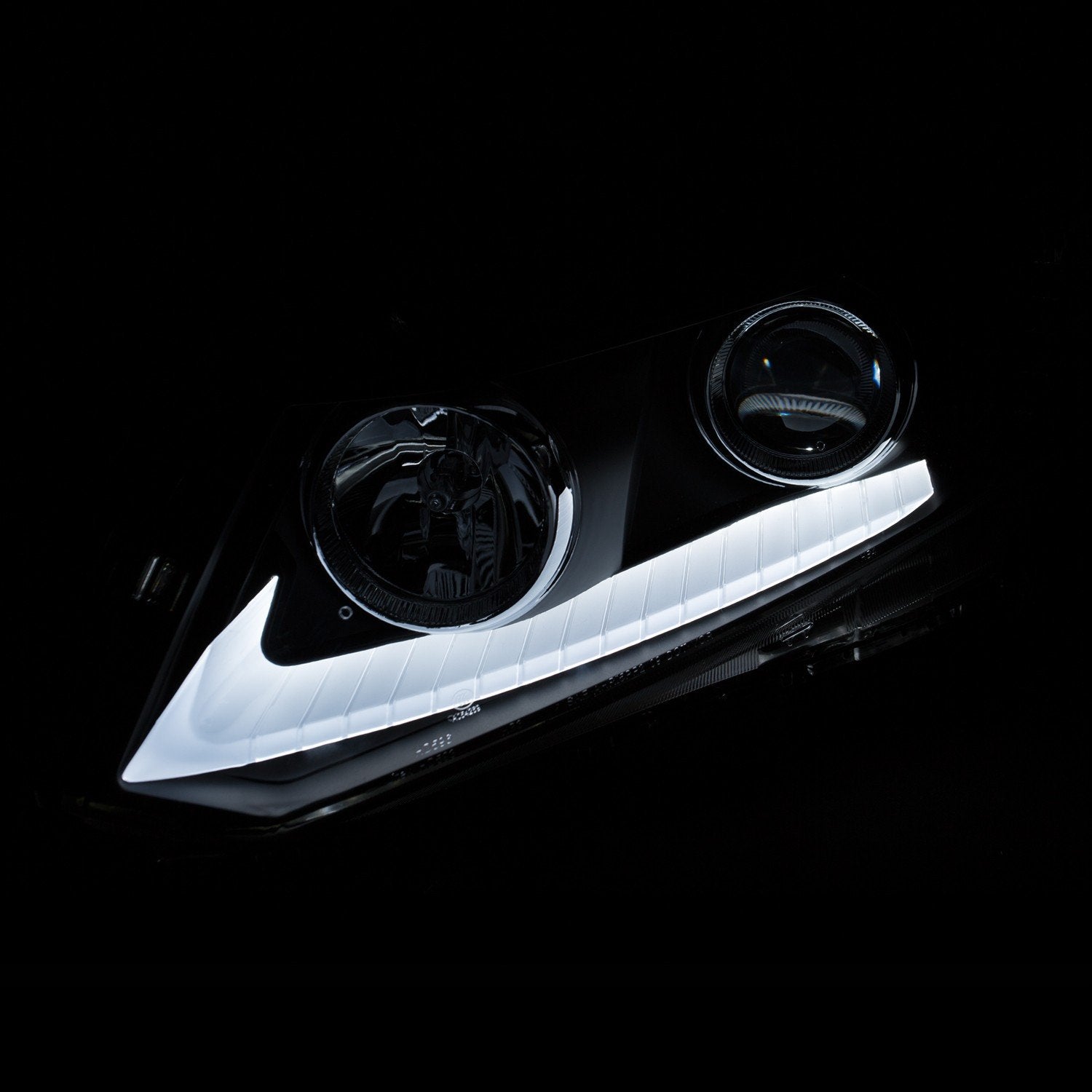 Chrome/Clear/Amber AnzoUSA 121480 Plank Style Projector Headlight for Honda Civic