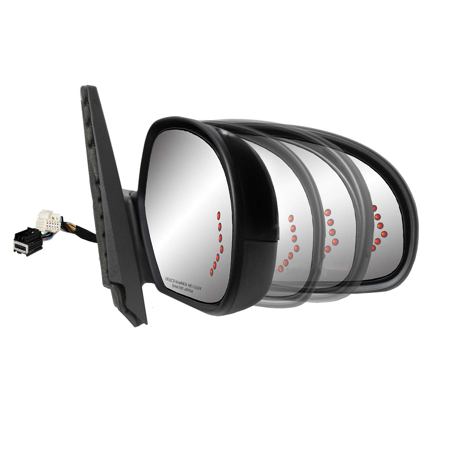 Fit System Mirror Passenger Side for Avalanche, Silverado/Sierra 1500, 2500, 3500, Suburban, Tahoe, Yukon/Denali/XL, Silverado/Sierra Hybrid, PTM, Arrow Signal, Memory, Power Fold, HTD Pwr