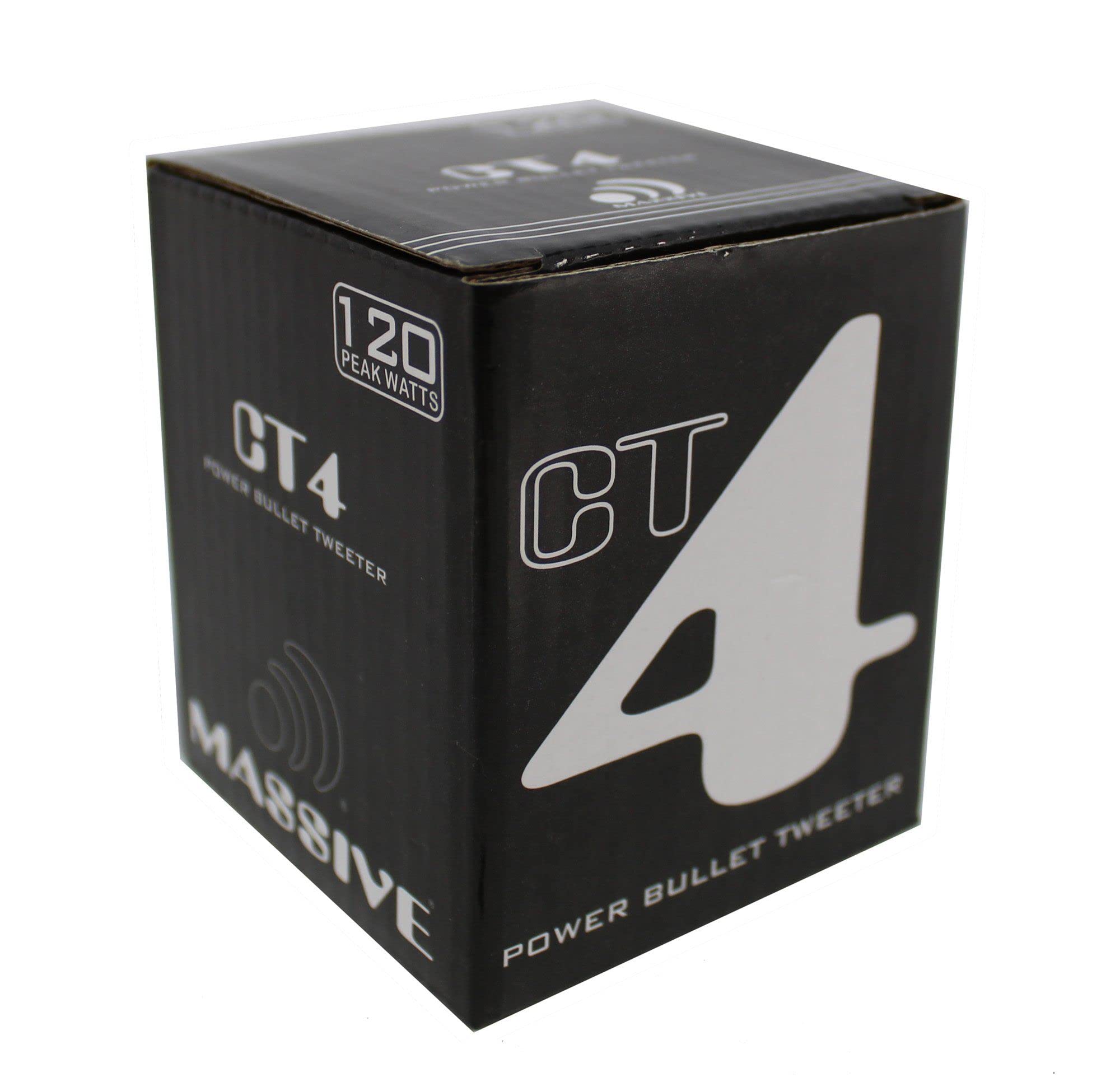 CT4 Massive Audio 1" 30W RMS 4-Ohm Neodymium Power Bullet Titanium Tweeter