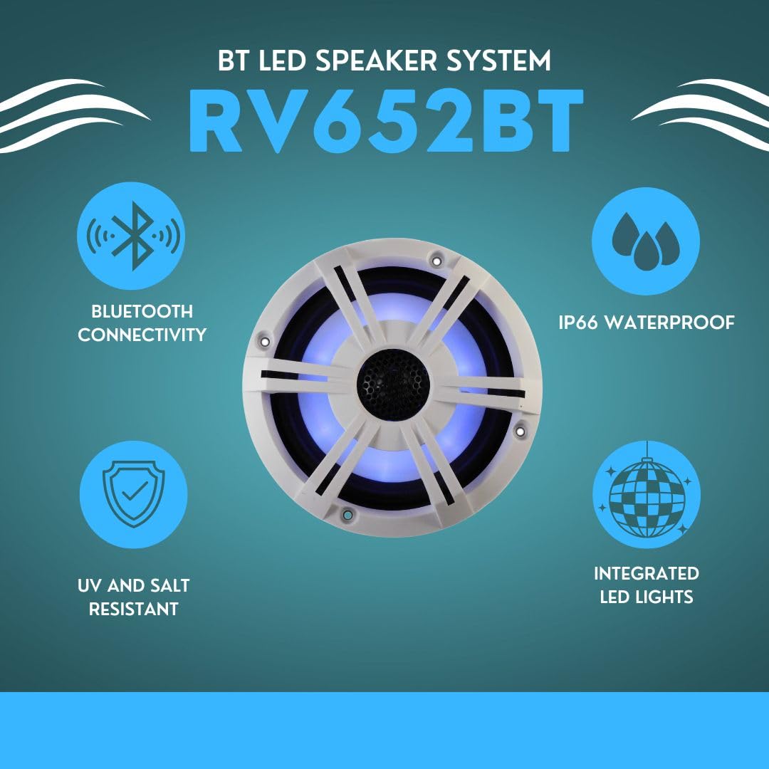 Bluetooth Speakers 612 INCH LED White