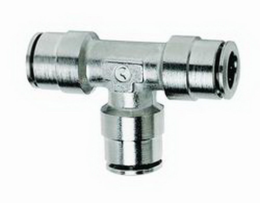 Nickel Push-Lock Air Fitting Firestone Union Tee 1/4in. - 6 Pack (WR17603453)