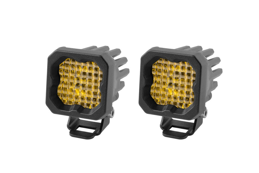 Diode Dynamics Yellow SSC1 Sport Standard LED Pod (pair), Wide w/Amber Backlight