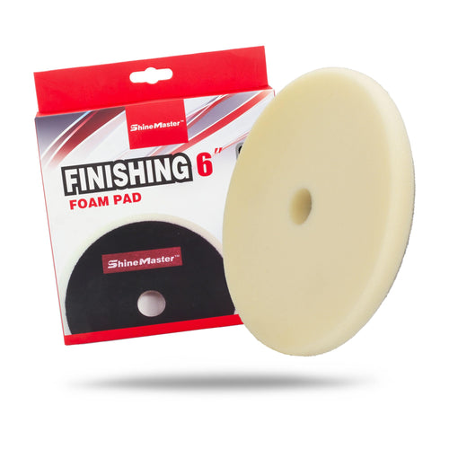 6" Maxshine Universal White Finishing Foam Pad – Professional Detailing Pad for Cutting, Polishing & Finishing – Bendable, Washable & Reusable – Hook & Loop Backing