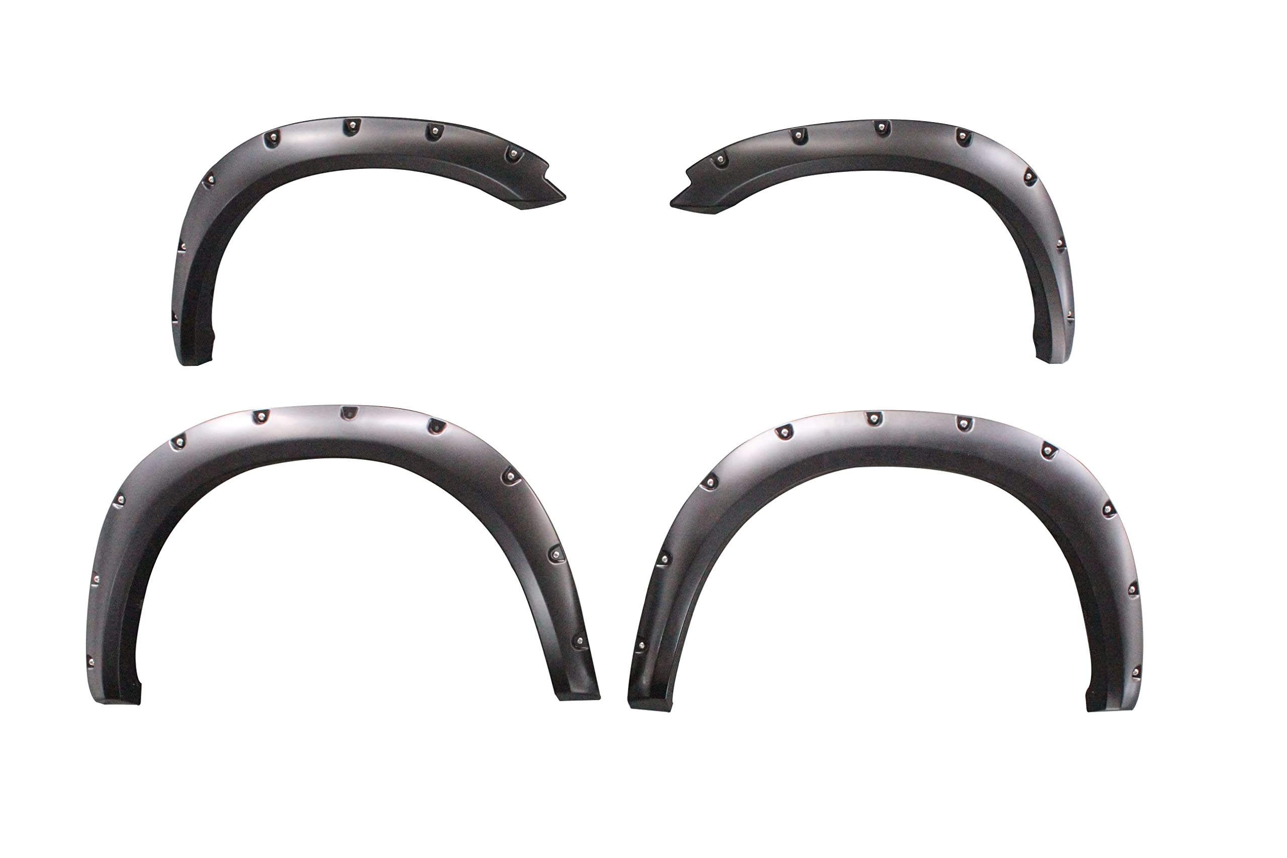 Fender Flares Black Horse Riveted Style Compatible with 2002-2008 Dodge Ram 1500|2003-2008 Dodge Ram 2500|2003-2008 Dodge Ram 3500-FF-DORA-SM-PKT-02