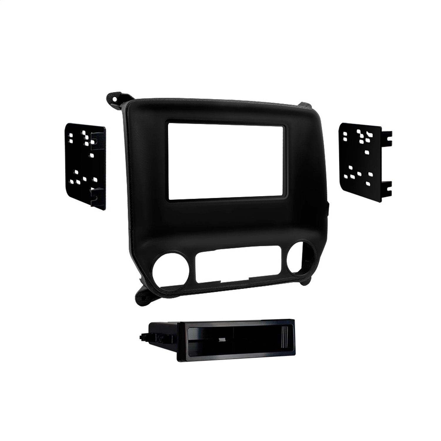 Metra Electronics Custom Fit Mounting Kit 99-3014G ISO DIN w/Pocket Or Double DIN Radio Provision Incl.: Radio Trim Panel/Radio Brackets/Pocket/Screws Black