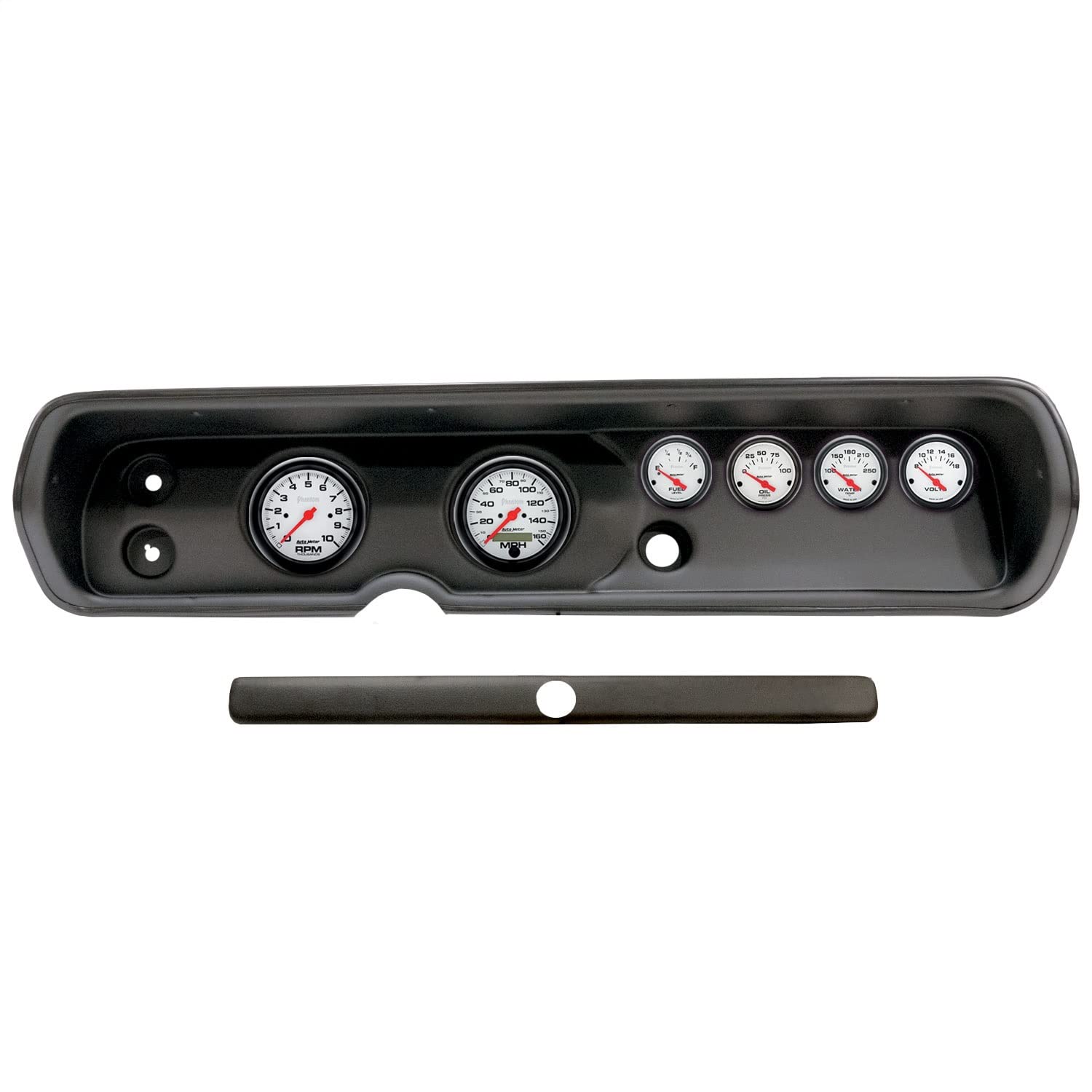 AutoMeter Dash Kit Direct Fit, (3 3/8" X2, 2 1/16" X4), Chevy Chevelle 64-65, Phantom (2929-09)
