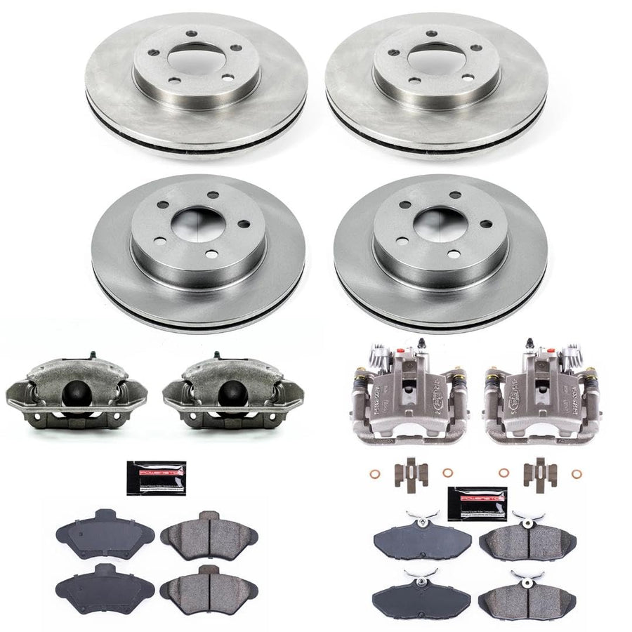 Power Stop Replacement KCOE1326 Front and Rear Autospeciality Caliper Kit- OE Rotors, Ceramic Brake Pads, Calipers