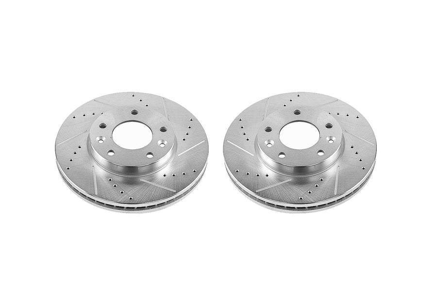 Power Stop Front JBR1549XPR Drilled and Slotted Rotor Pair For Kia Sedona 2003-2005 [Model Specific] Evolution