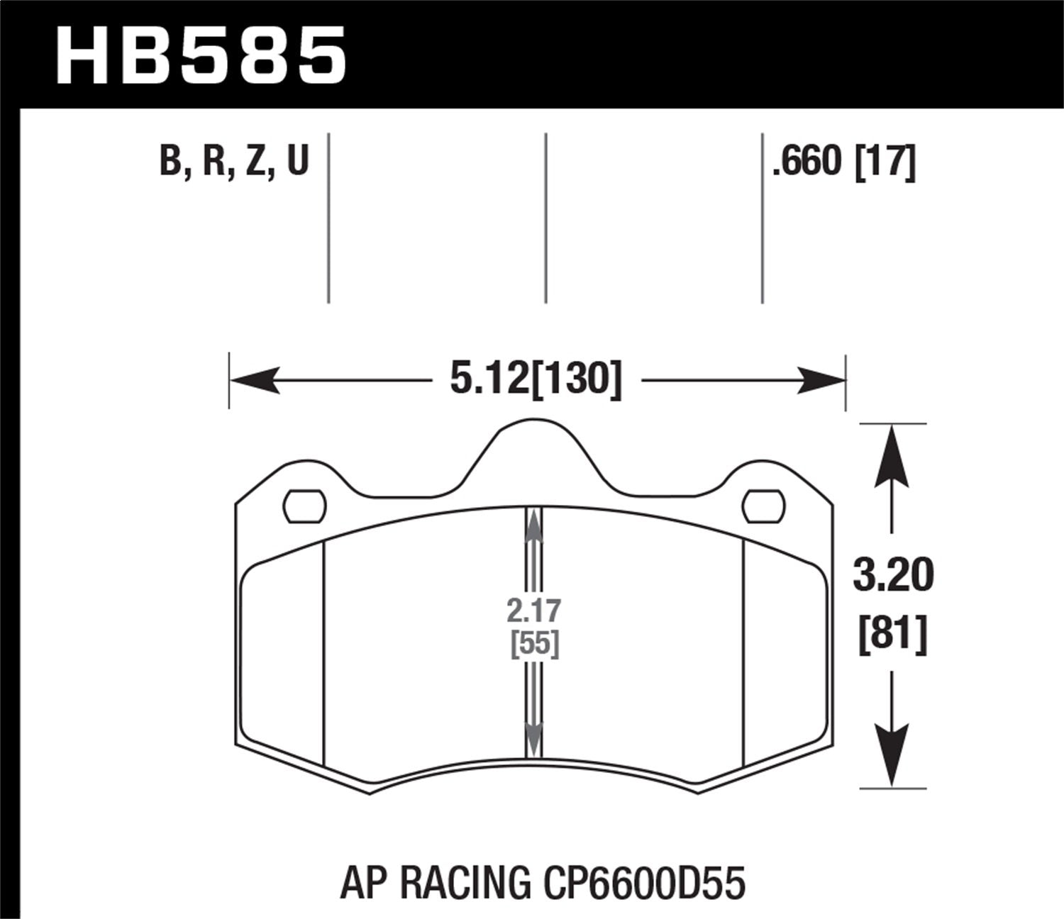DTC-70 Motorsport Brake Pads Hawk Performance HB585U.660