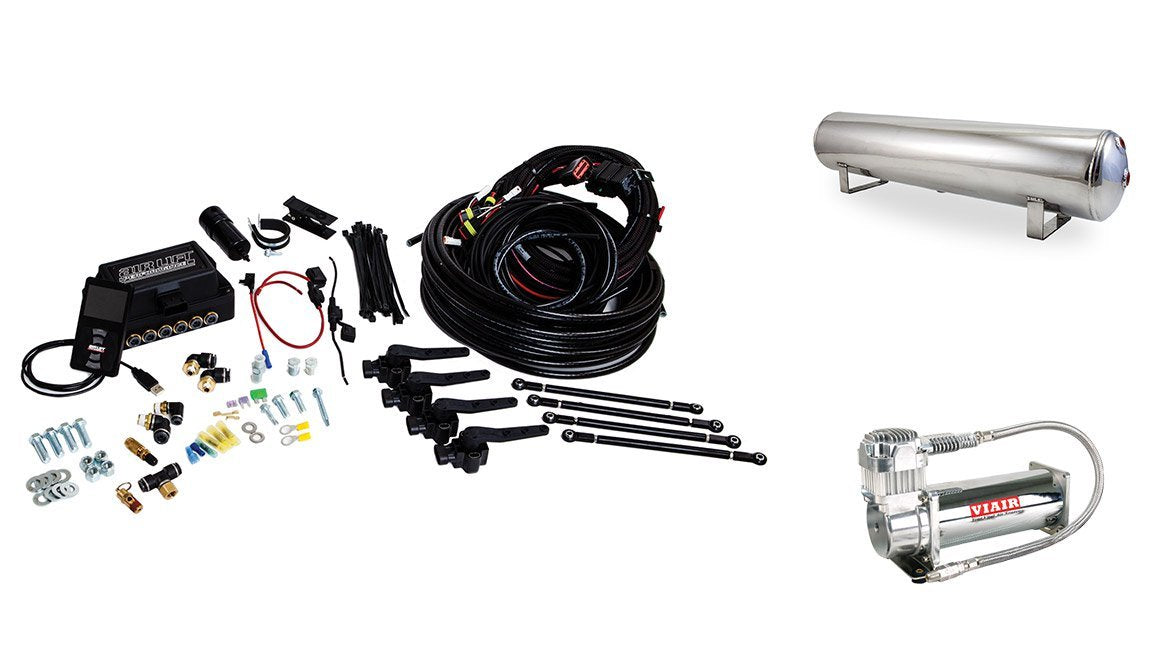 Performance AIRLIFT 27792 3H (1/4" Air Line, 4 Gallon 5-Port Lightweight Polished Al
