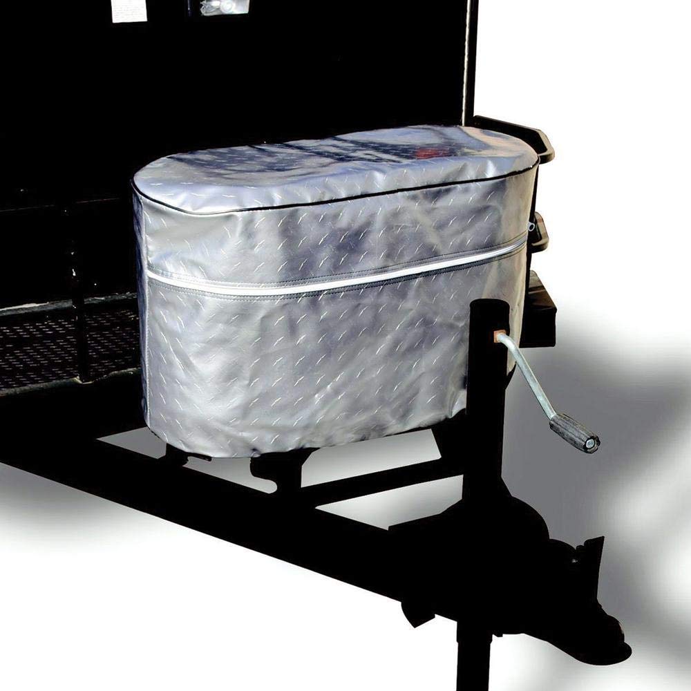 Double ADCO 2713 Silver 30 Diamond Plated Steel Vinyl Propane Tank Cover