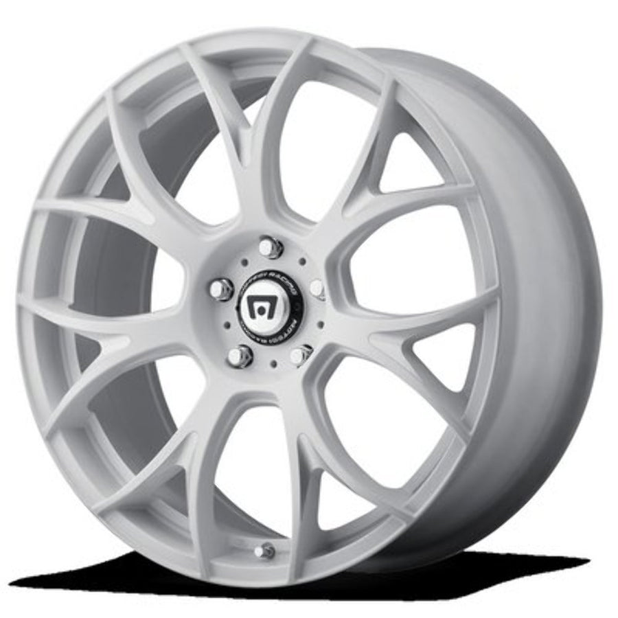 MOTEGI Matte White MR126 Wheel With Milled Accents Painted and Chromium (hexavalent compounds) (20 x 10. inches /0 x 57 mm, 38 mm Offset)