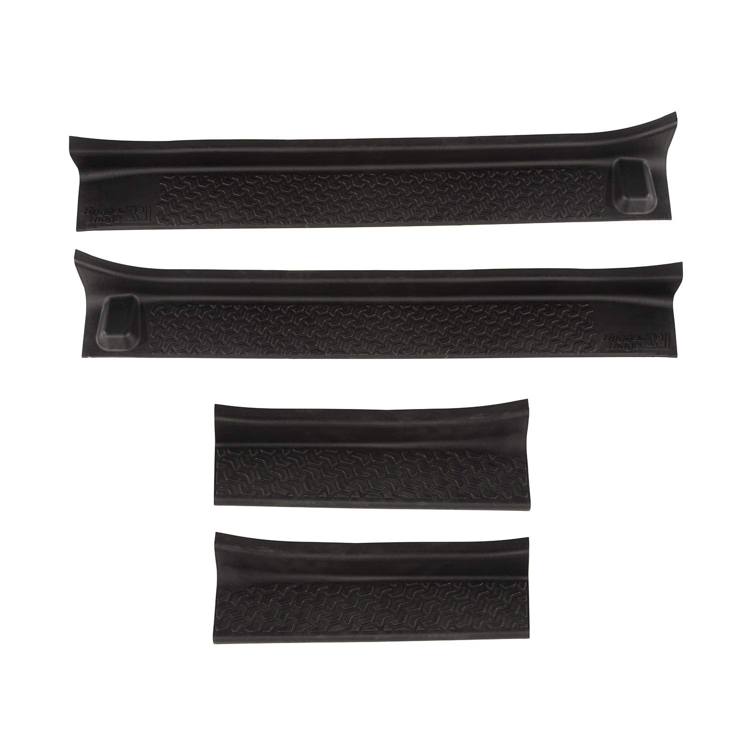 All-Terrain Rugged Ridge Entry Guards for Jeep Wrangler/Gladiator | 4-Piece Set, No Drill | Black Thermoplastic | 11216.32 | Fits 2018-2024 Jeep Wrangler JLU and Gladiator JT 4-Door