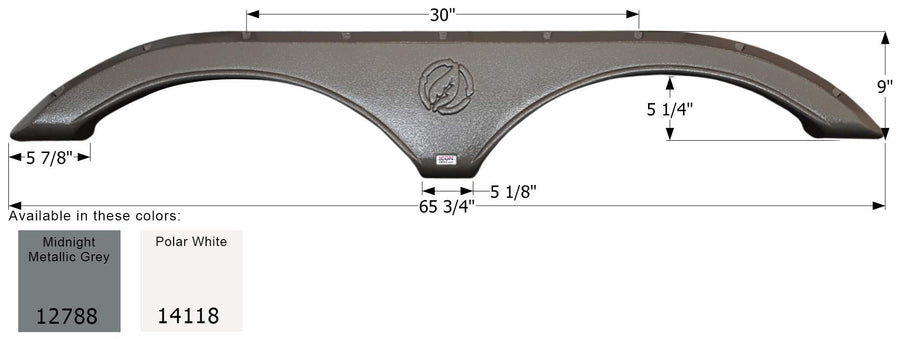 Tandem Axle Fender Skirt ICON 12788 FS2788 for Evergreen - Midnight Metallic Gray