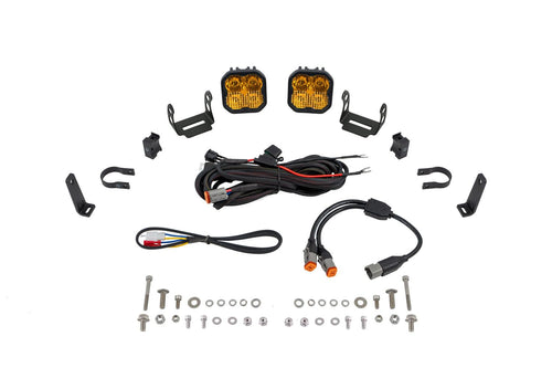 SS3 Diode Dynamics Bumper LED Pod Light Kit compatible with Polaris RZR Pro 2020-2023, Yellow Combo Max
