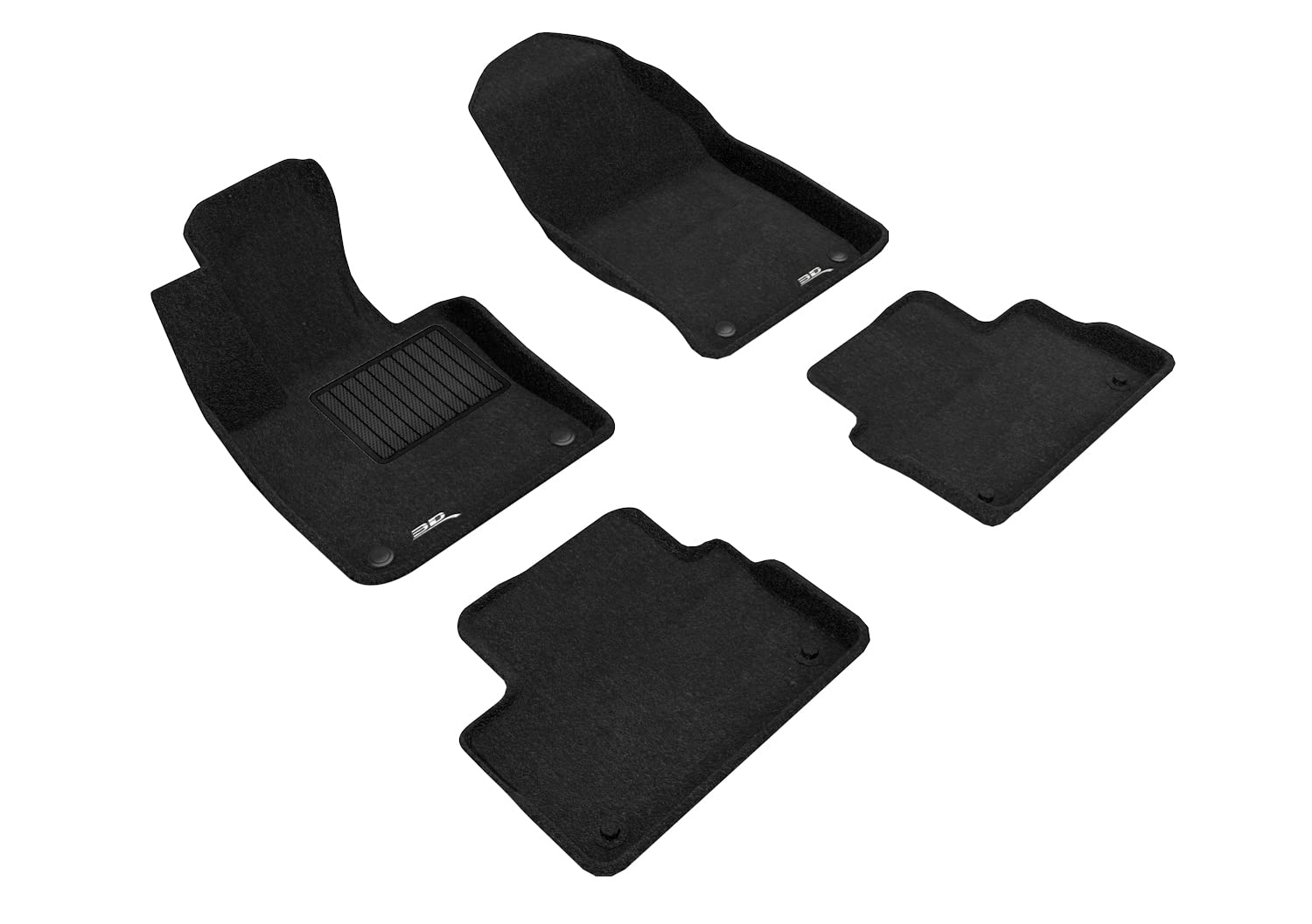 3D MAXpider Elegant Custom Fit Floor Mat (Black) Compatible with Volvo S60 / V60 / V60 Cross Country Plug-In Hybrid 2019-2025 - Full Set