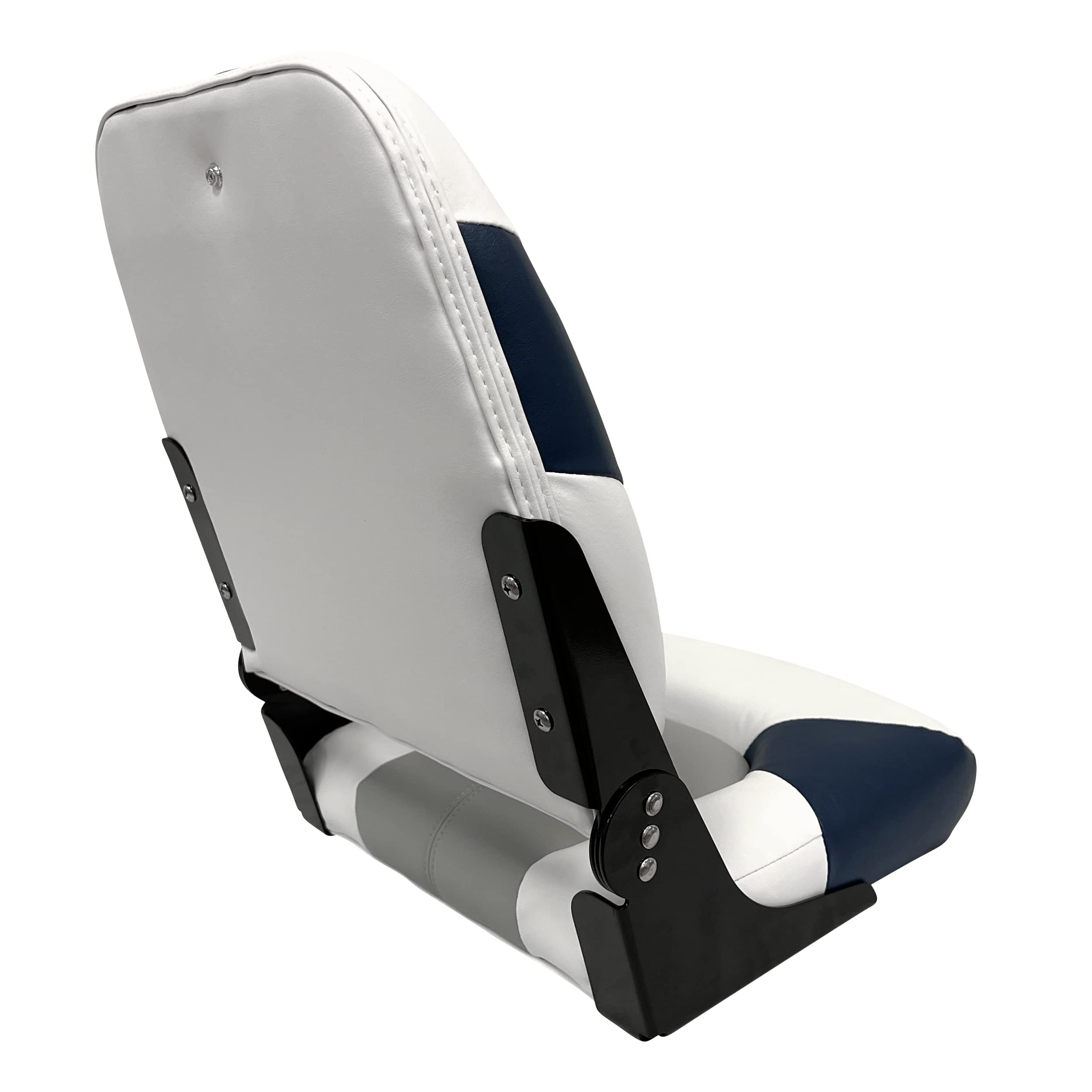 Baja Series Wise High Back Boat Seat 1461-1773, Brite White/Grey/Midnight