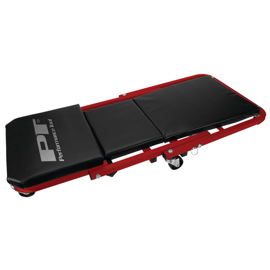 36-Inch Performance Tool W85034 Z-Frame Folding Automotive Creeper, All-in-One Adjustable Roller Garage Seat, Lay Down or Sit, 300 lbs. Capacity, Under Car Creeper, Padded with 6 Swivel Casters
