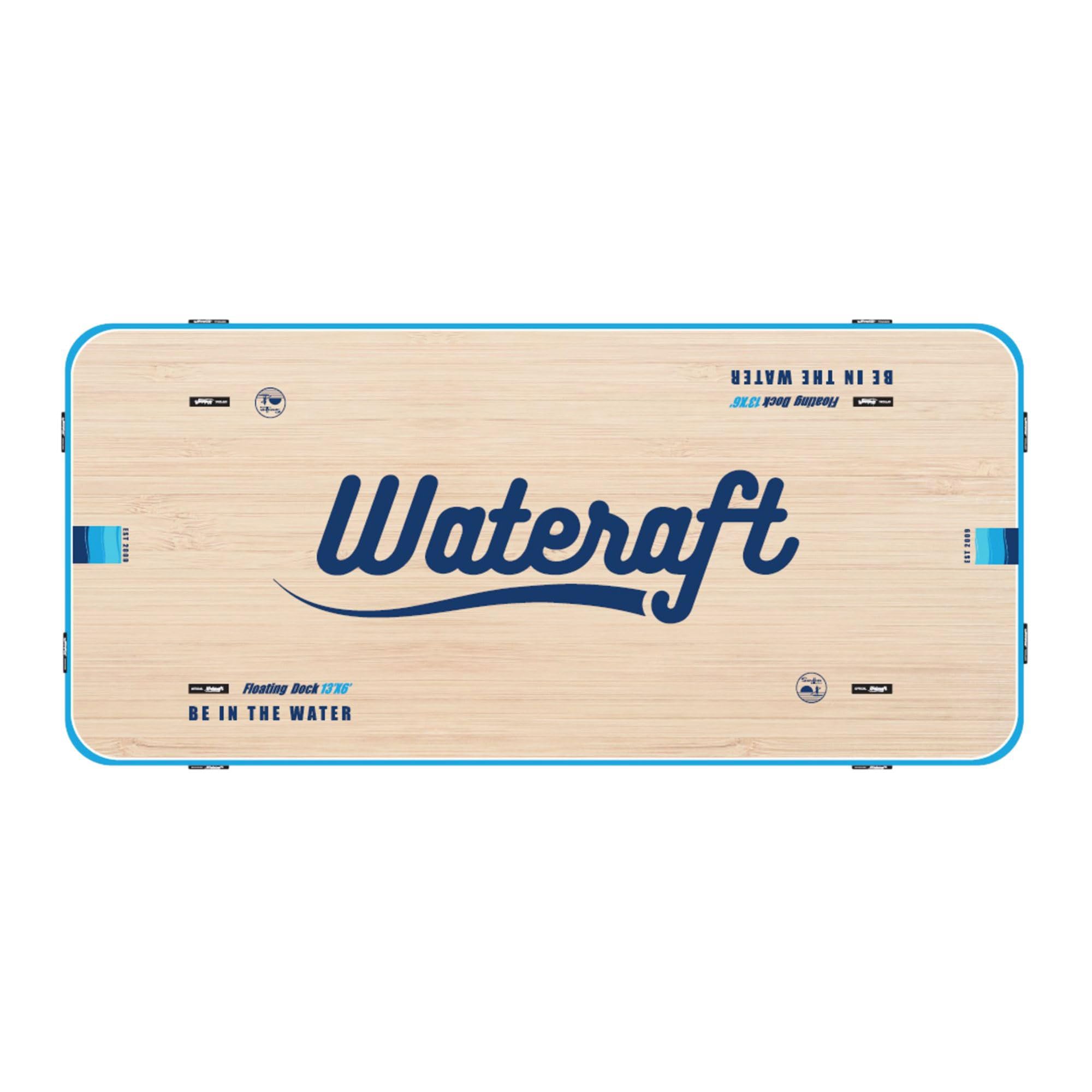 13 ft x 6 ft Wateraft Inflatable Floating Dock, Water Raft, Pad & Boat Docking Station for Lake, Pool, Beach & Ocean, w/ Handles & D-rings, Multicolor