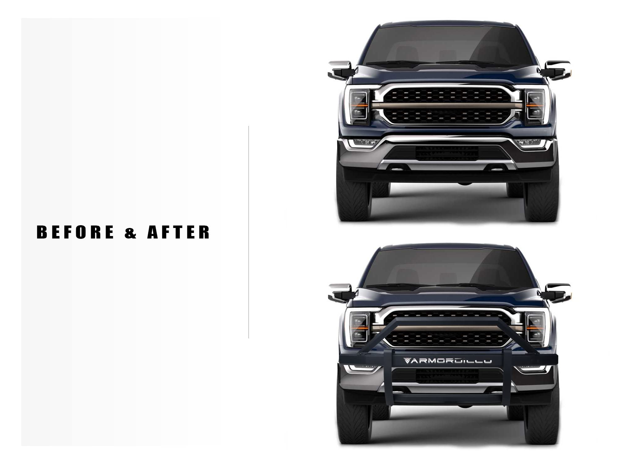 AR2 Pre-Runner Style Modular Bumper Grille Guard Armordillo - Matte Black Fits 2019-2024 Dodge Ram 1500