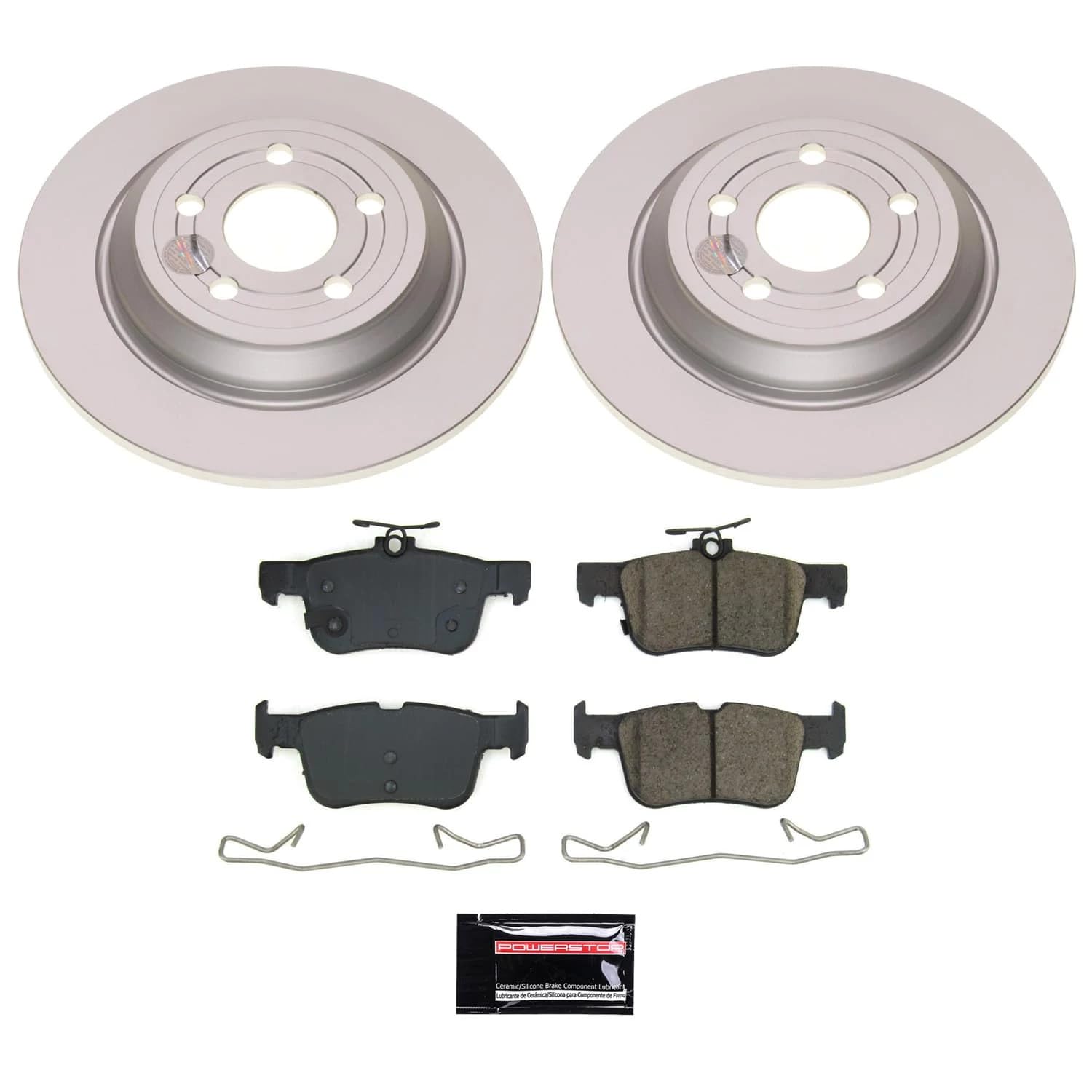 POWERSTOP Brake Kit For Ford Bronco Sport 2023, Ford Maverick 2022-2023 Rear Geomet Coated Brake Rotors and Brake Pads [Vehicle Specific]