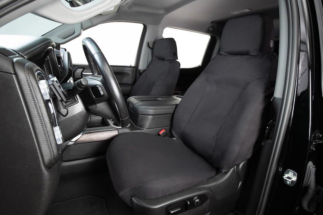 Covercraft - SeatSaver SS3437PCCH Custom Fit Front Row Seat Cover for Select Chevrolet Silverado 1500/GMC Sierra 1500 Models - Polycotton (Charcoal)