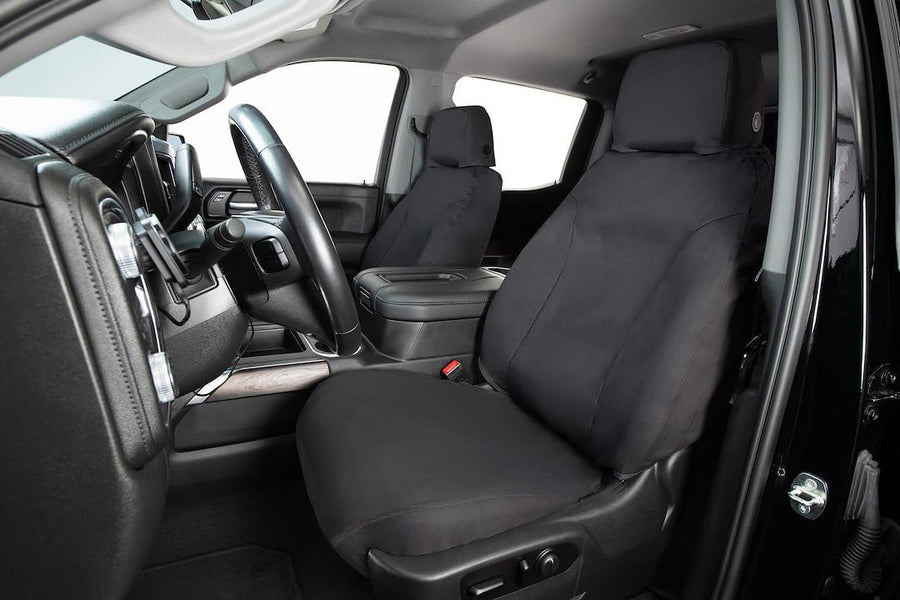 Covercraft - SeatSaver SS3437PCCH Custom Fit Front Row Seat Cover for Select Chevrolet Silverado 1500/GMC Sierra 1500 Models - Polycotton (Charcoal)