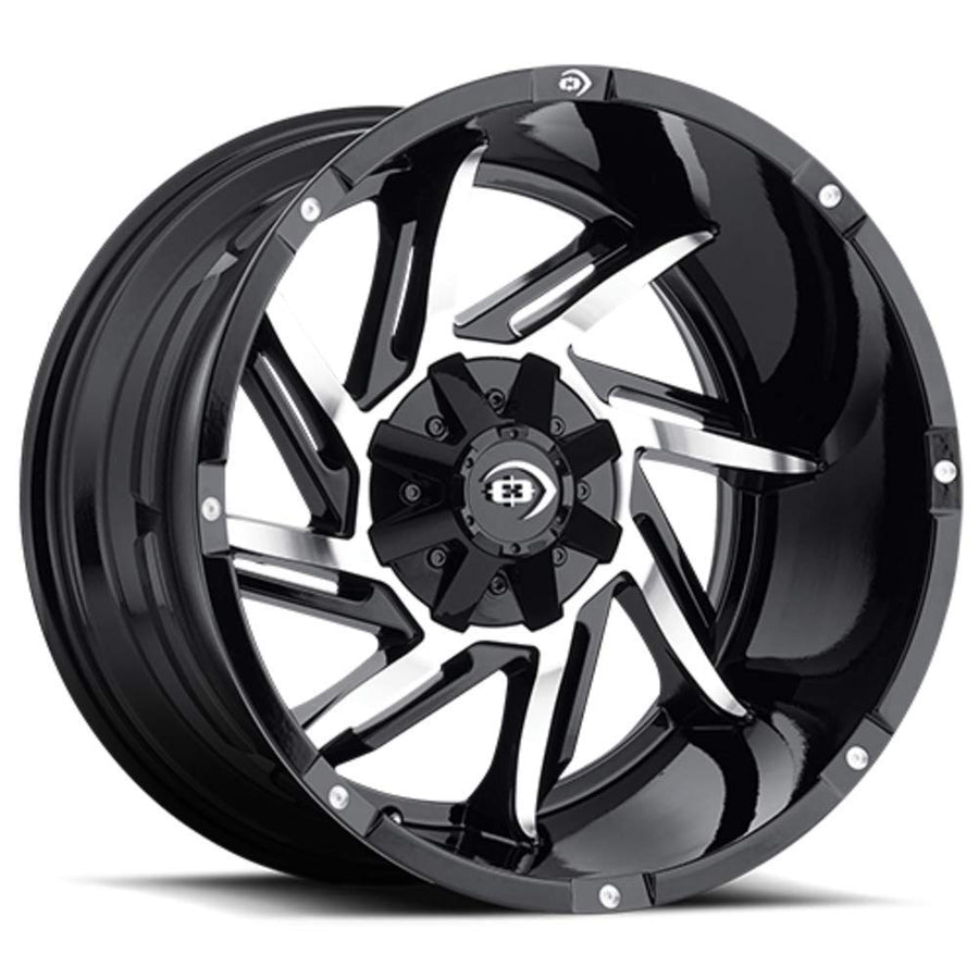 422 Prowler Vision 20x9 8x180 +12mm Black/Machined Wheel Rim