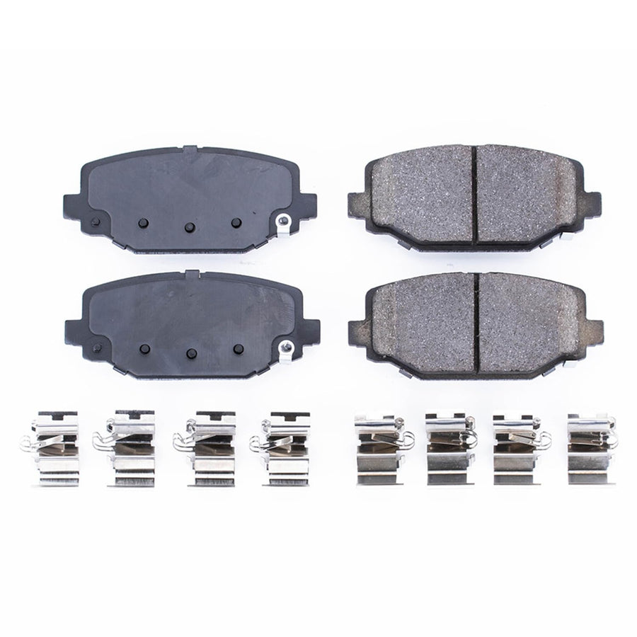 Rear Brake Pads PowerStop For Chrysler Town & Country 2012-16 |Dodge Grand Caravan 2012-20 |Journey 2012-20 |Ram C/V 2012-15 - Ceramic Brake Pads With Installation Hardware, 17-1596