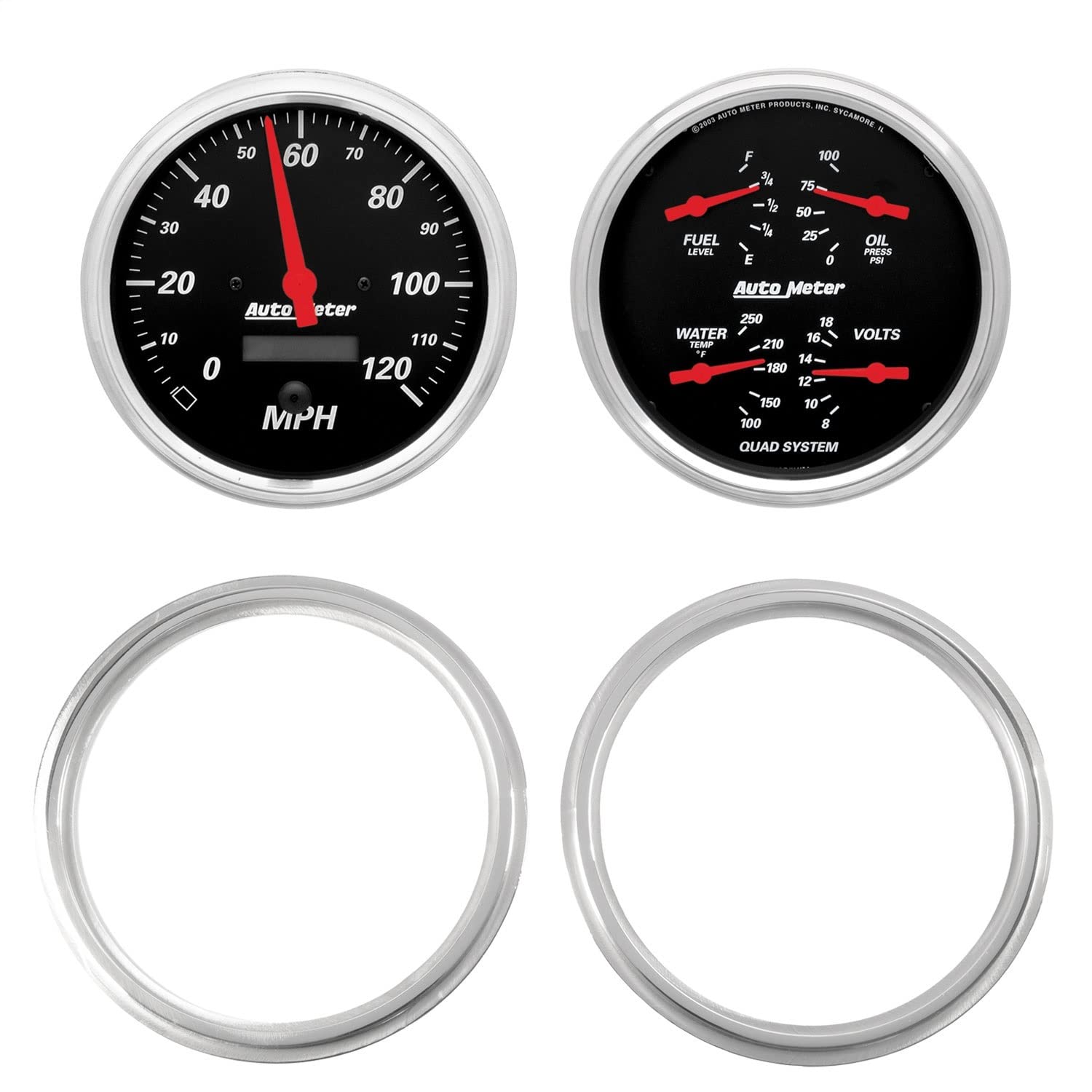 AutoMeter Dash Kit Direct Fit, 2 Pc, Chevy Truck 47-53, 2 X 5, Designer Black (7039-06)