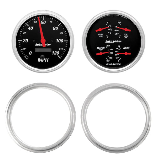 AutoMeter Dash Kit Direct Fit, 2 Pc, Chevy Truck 47-53, 2 X 5, Designer Black (7039-06)