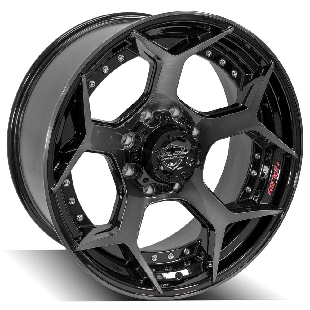 4PLAY 22x10 Wheel for GM-Ford-Dodge-Hummer 4P50 Brushed Black Rim 4P50-22100-8650-24BBT