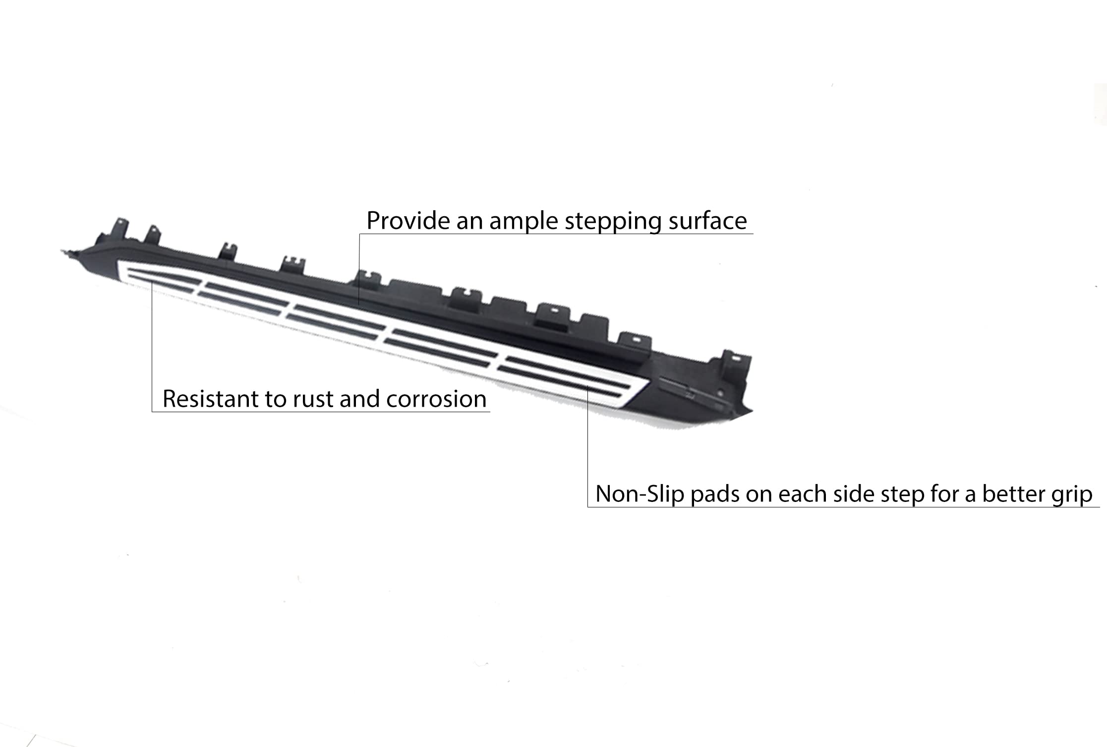 Aluminum Black Horse OEM Replica Running Boards Compatible with 2019-2024 BMW X5
