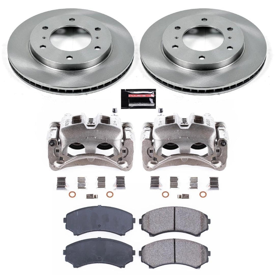 Power Stop KCOE148 Front Brake Caliper Kit- Brake Pads, Brake Rotor & Calipers For Mitsubishi Montero 2001-2006 [Model Specific]