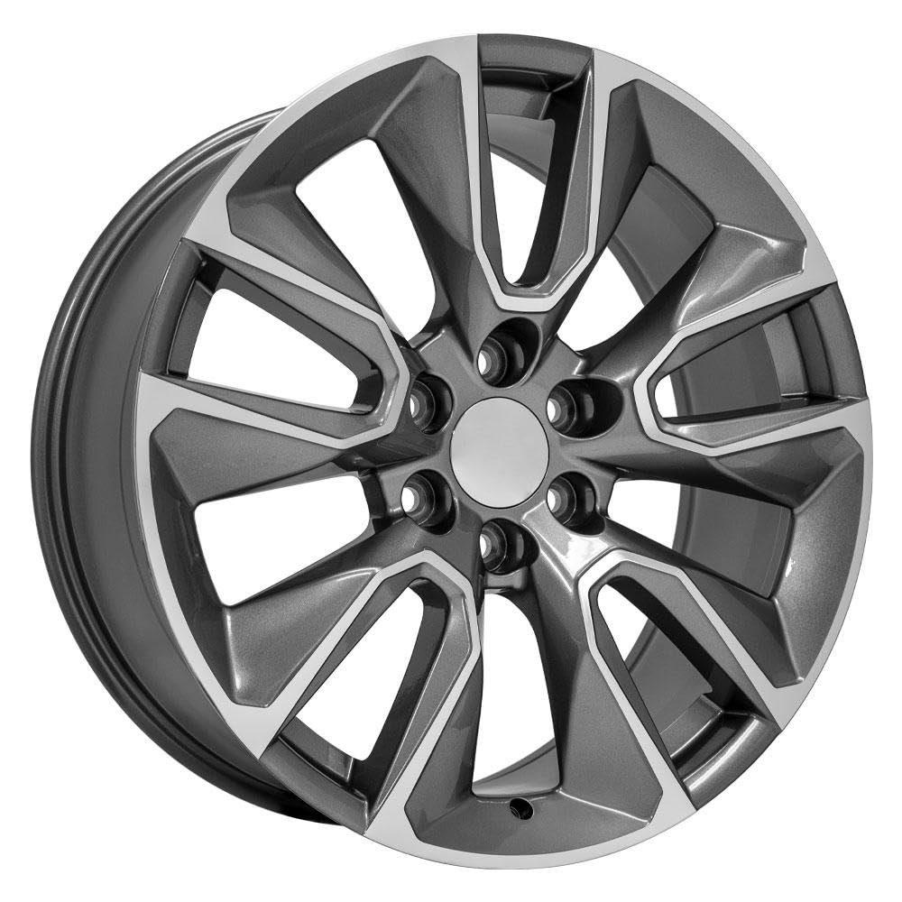22 Inch OE Wheels CV32 Rim Fits Silverado 1500 Style 6x139.7 22x9 Gloss Gunmetal Machined - Hollander 5916 (1)