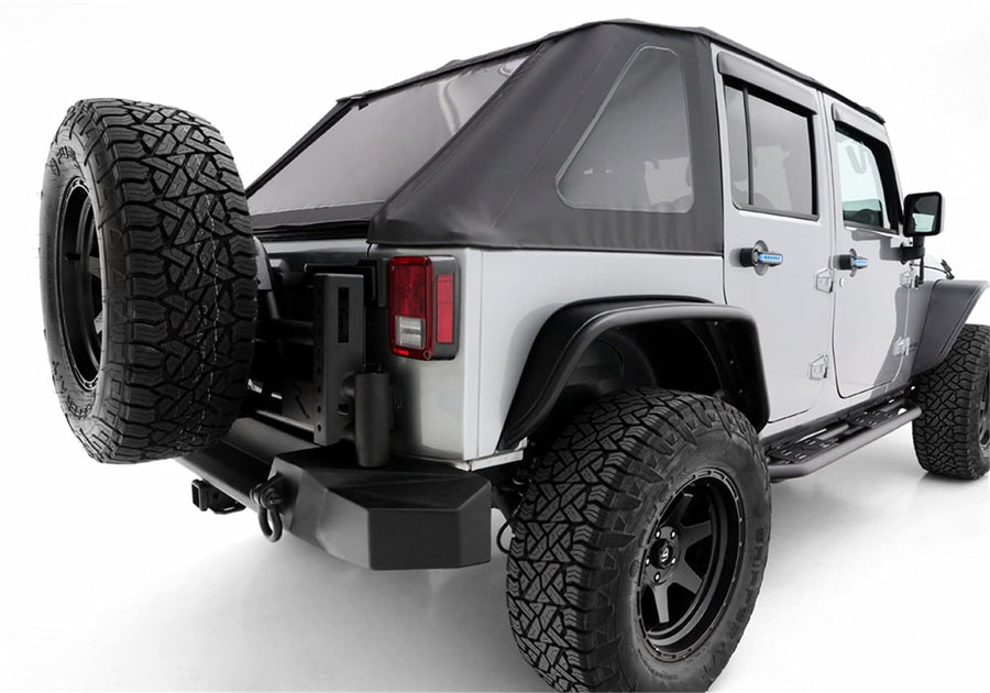 TrailCrawler Steps RAMPAGE PRODUCTS for Jeep Wrangler JK | Pair, Steel, Black | 88737 | Fits 2007-2018 Jeep Wrangler JKU 4-Door