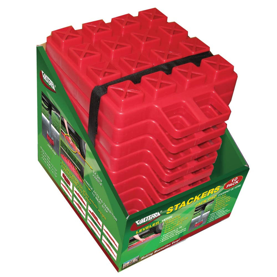 Valterra Stackers A10-0918 Multi-Use RV Leveling Pads (Pack of 10), Red