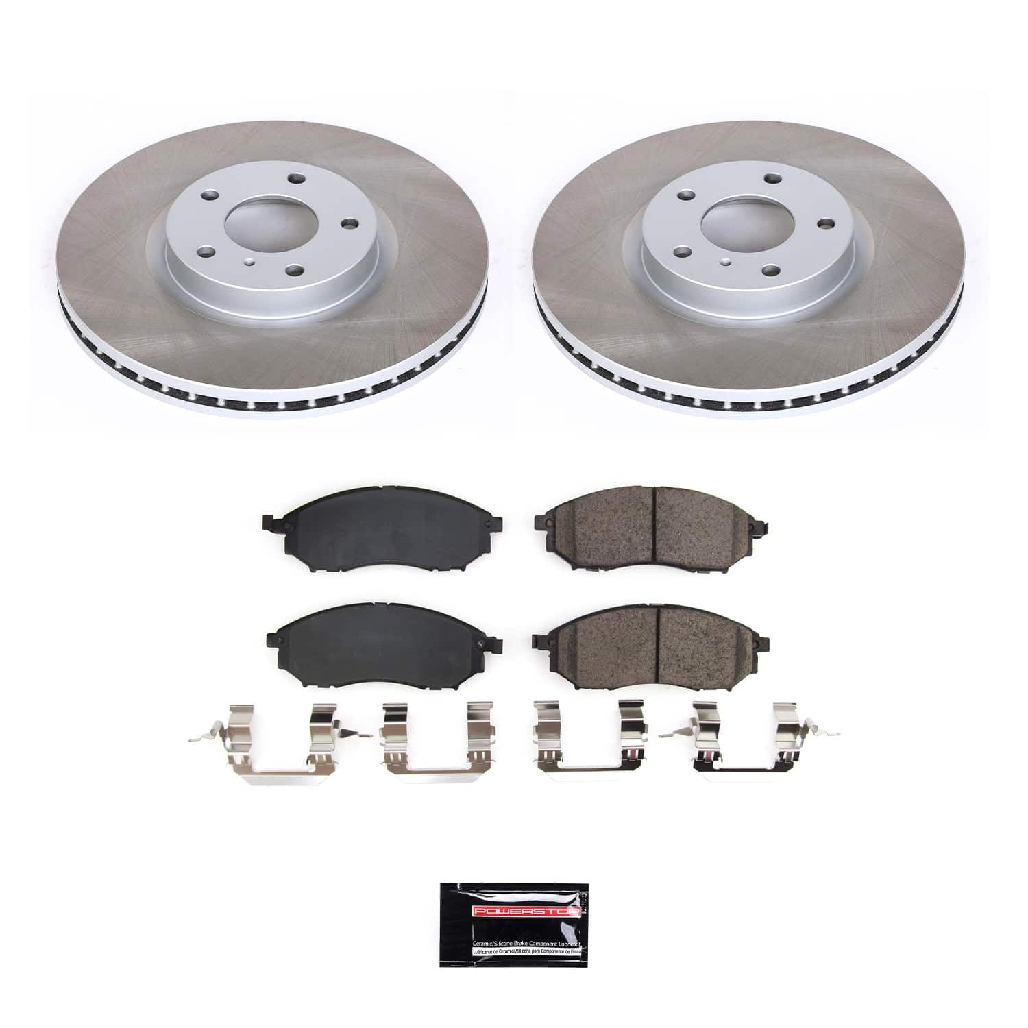 Power Stop Front Brake Kit SC112 With Semi-Coated Brake Rotors and Ceramic Brake Pads & Hardware