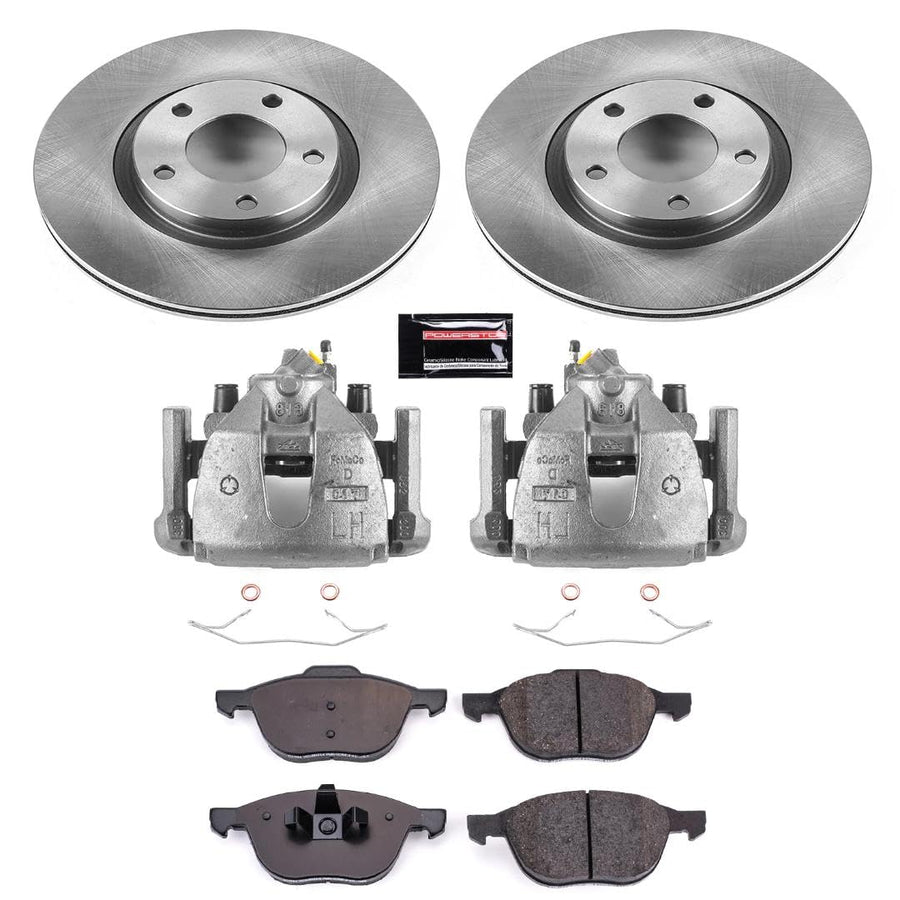 Power Stop KCOE125C Brake Kit Stock Replacement with OE Calipers- Front For Mazda 3 2008-2013, Mazda 5 2012-2015 [Model Specific]