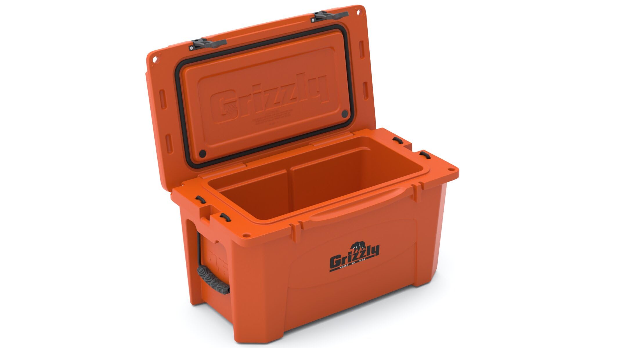 45 Cooler Grizzly | 45 qt Ice Chest Durable Rotomolded Insulated | Made in The USA | Warranty for Life | for Beach Boat Camping Fishing Hunting | G45 | Orange