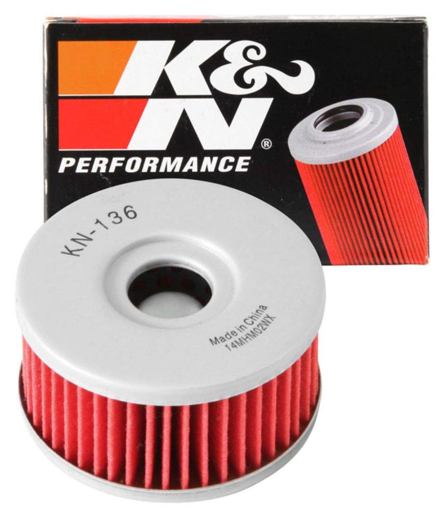 K&N Oil Filter Motorcycle: High Performance, Premium, Designed to be used with Synthetic or Conventional Oils: Fits Select Suzuki Vehicles, KN-136