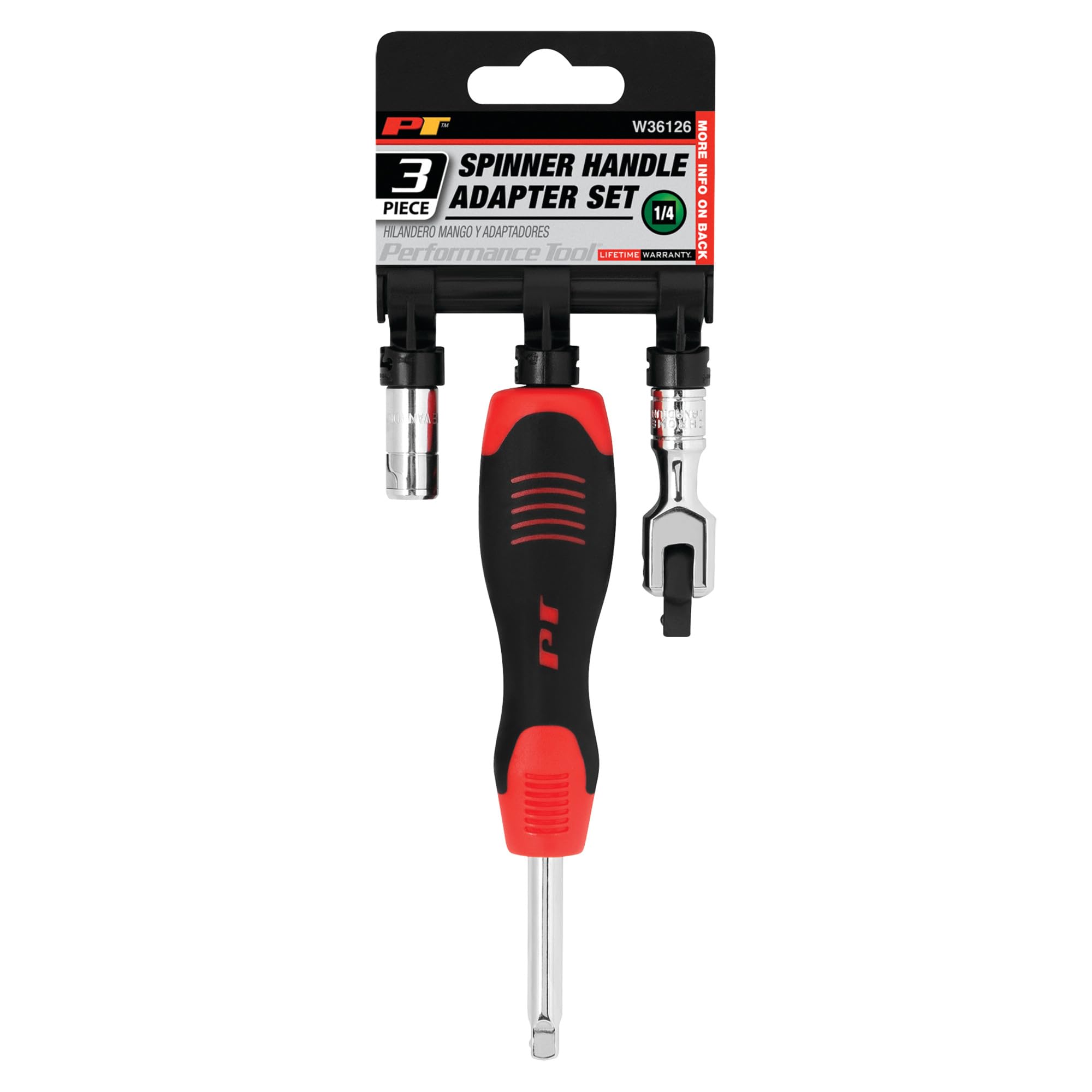 W36126 Performance Tool 6-Inch Spinner/Adapter with Flex Handle Extension and Hex Bit Coupler for Improved Versatility and Control