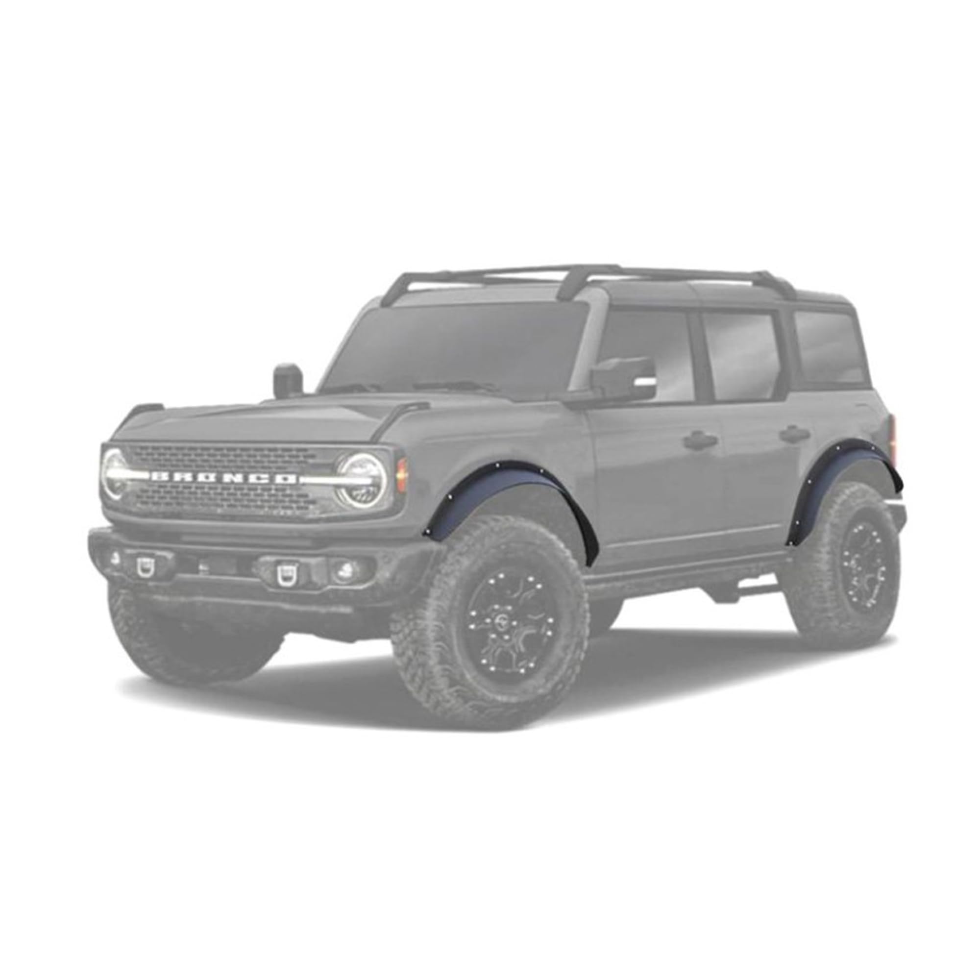 Fender Flares Black Horse Smooth Pocket Style Black Compatible with 2021-2023 Ford Bronco Sport-FF-FBS21SM