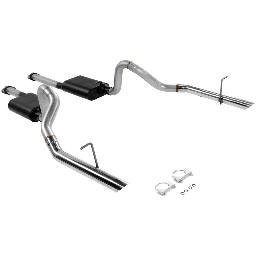 American Thunder Flowmaster 17212 Cat-Back Exhaust Kit 2.5 Inch Aluminized Steel Polished 304 Stainless Steel Tips Compatible with 1994-1997 Ford Mustang GT and Cobra with 4.6L or 5.0L engine