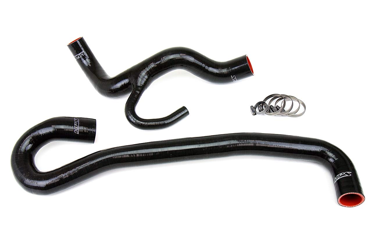 HPS Silicone Black Radiator Hose Kit Coolant Compatible for 2018-2024 Dodge Durango 2012-2021 Jeep Grand Cherokee 6.4L V8 WK2 SRT, 57-1456-BLK