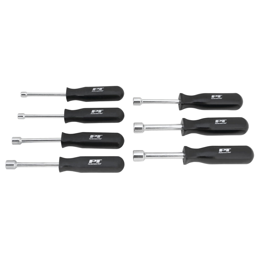 W951 Performance Tool 7 Piece SAE and Metric Nutdriver Set 1/4-Inch, 5/16-Inch, 3/8-Inch, 7/16-Inch, 8mm, 9mm, 10mm