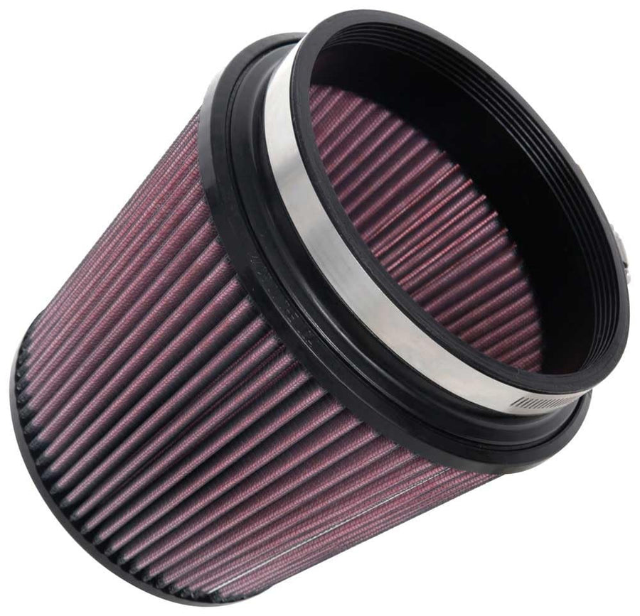 High-Flow K&N Original Lifetime Universal Clamp-On Air Filter: High Performance, Premium, Washable: Flange Diameter: 6 In, Filter Height: 6.5 In, Flange Length: 1 In, Shape: Round Tapered, RU-1014